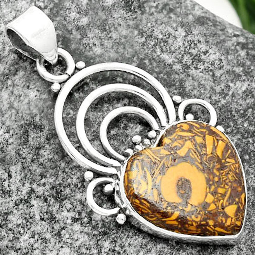 Heart Coquina Fossil Jasper - India Pendant P-1541 SDP111508