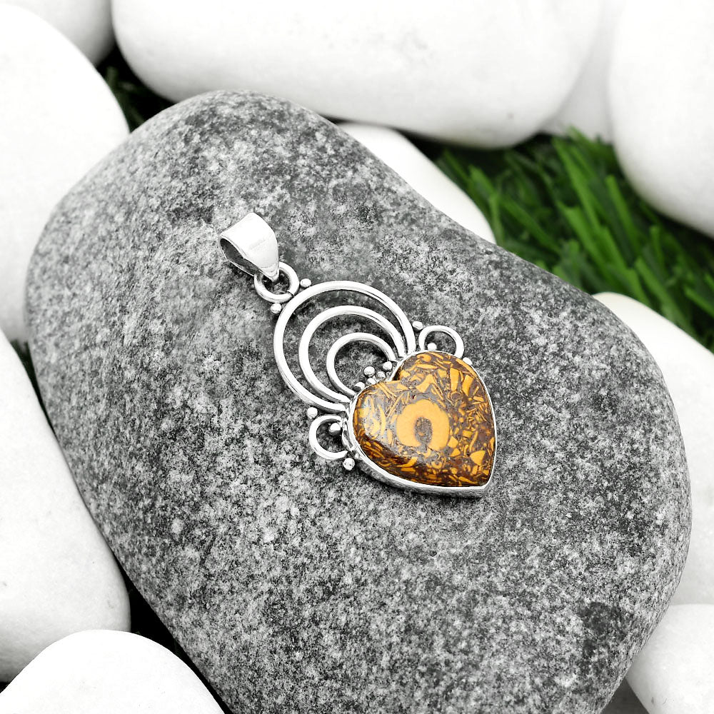 Heart Coquina Fossil Jasper - India Pendant P-1541 SDP111508