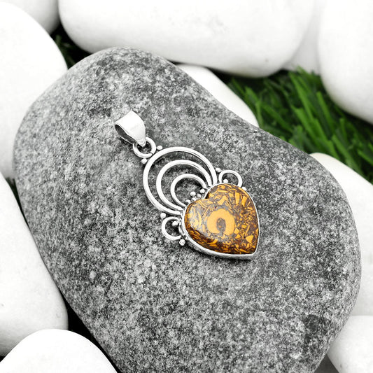 Heart Coquina Fossil Jasper - India Pendant P-1541 SDP111508