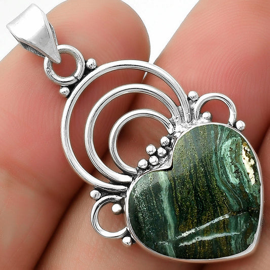 Heart Natural Larsonite Jasper Pendant P-1541 SDP111513