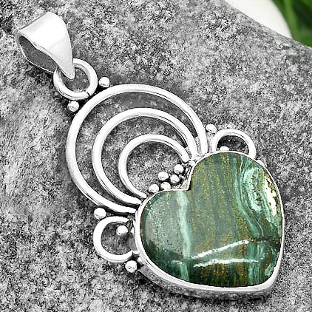 Heart Natural Larsonite Jasper Pendant P-1541 SDP111513