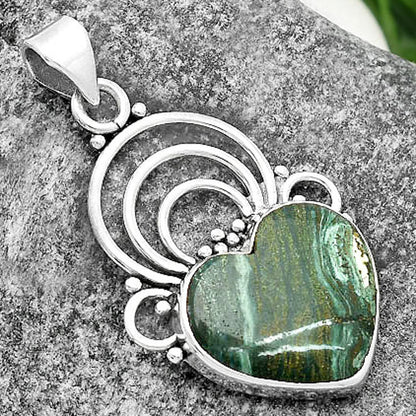 Heart Natural Larsonite Jasper Pendant P-1541 SDP111513