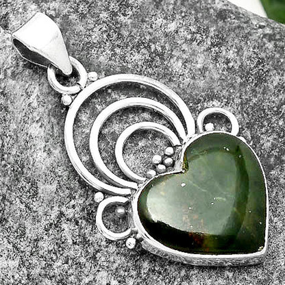 Heart Natural Chrome Chalcedony Pendant P-1541 SDP111519