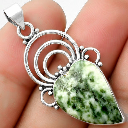 Heart Natural Dioptase Pendant P-1541 SDP111520