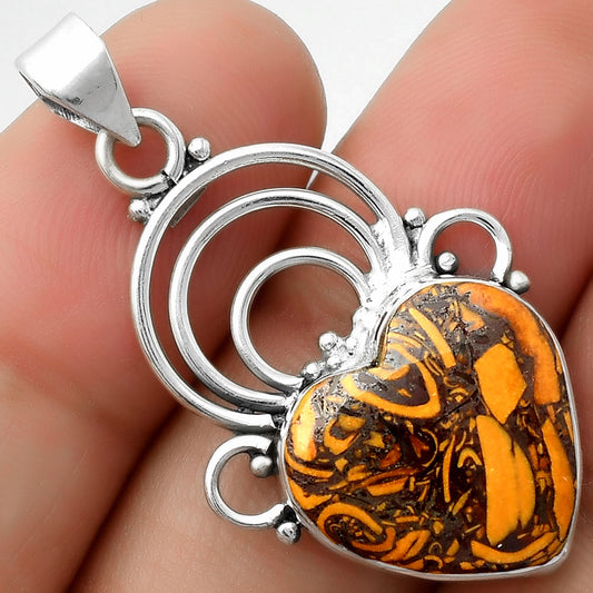 Heart Coquina Fossil Jasper - India Pendant P-1541 SDP111521