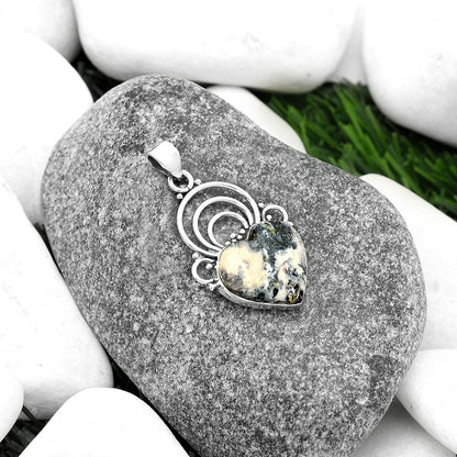Heart Natural Indian Blanket Jasper Pendant P-1541 SDP111531