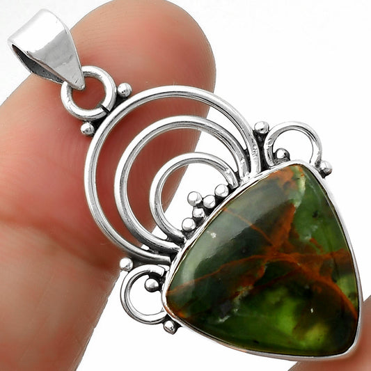 Natural Turkish Rainforest Chrysocolla Pendant P-1541 SDP111533