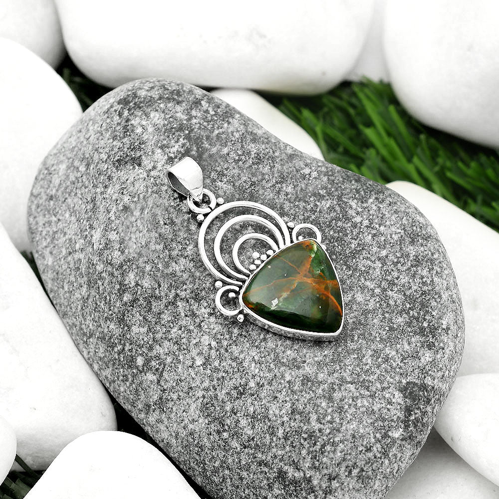 Natural Turkish Rainforest Chrysocolla Pendant P-1541 SDP111533