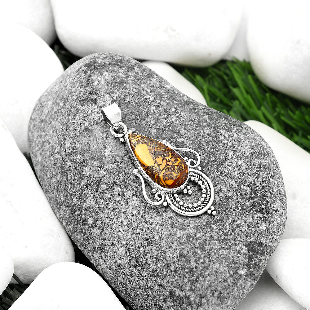 Natural Coquina Fossil Jasper - India Pendant P-1275 SDP111540