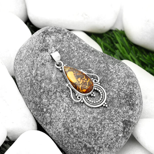 Natural Coquina Fossil Jasper - India Pendant P-1275 SDP111540