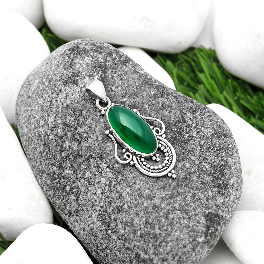 Natural Green Onyx Pendant P-1275 SDP111548