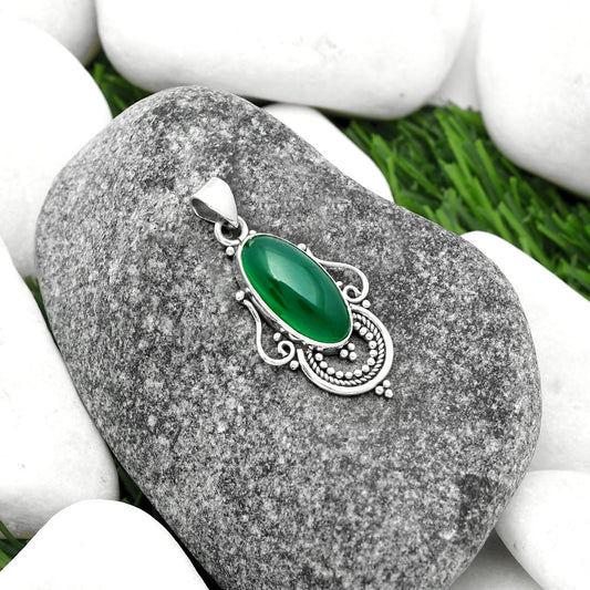 Natural Green Onyx Pendant P-1275 SDP111548