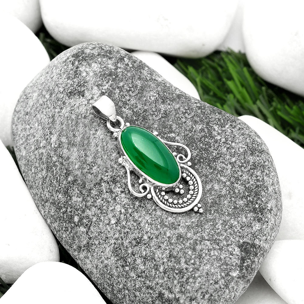 Natural Green Onyx Pendant P-1275 SDP111552