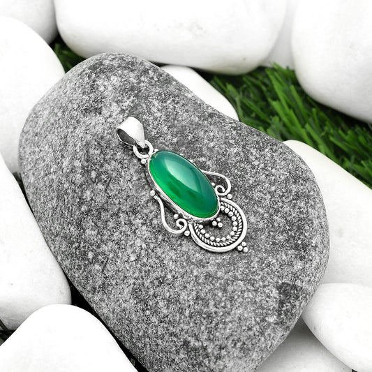 Natural Green Onyx Pendant P-1275 SDP111576