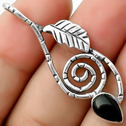 Spiral - Natural Black Onyx - Brazil Pendant P-1270 SDP111654