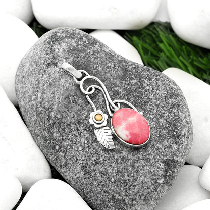 Southwest - Pink Thulite & Fire Opal Pendant P-1256 SDP111694