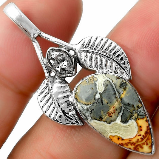 Maligano Jasper & Herkimer Diamond Pendant P-1416 SDP111724