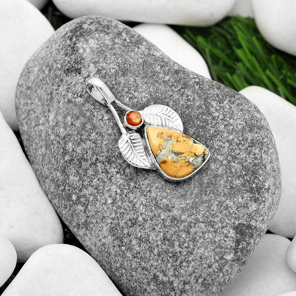 Maligano Jasper Indonesia & Sunstone Pendant P-1416 SDP111731