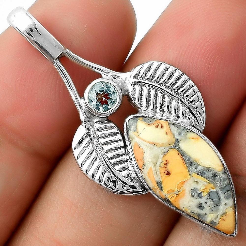 Maligano Jasper & Sky Blue Topaz Pendant P-1416 SDP111735
