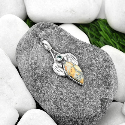 Maligano Jasper & Sky Blue Topaz Pendant P-1416 SDP111735