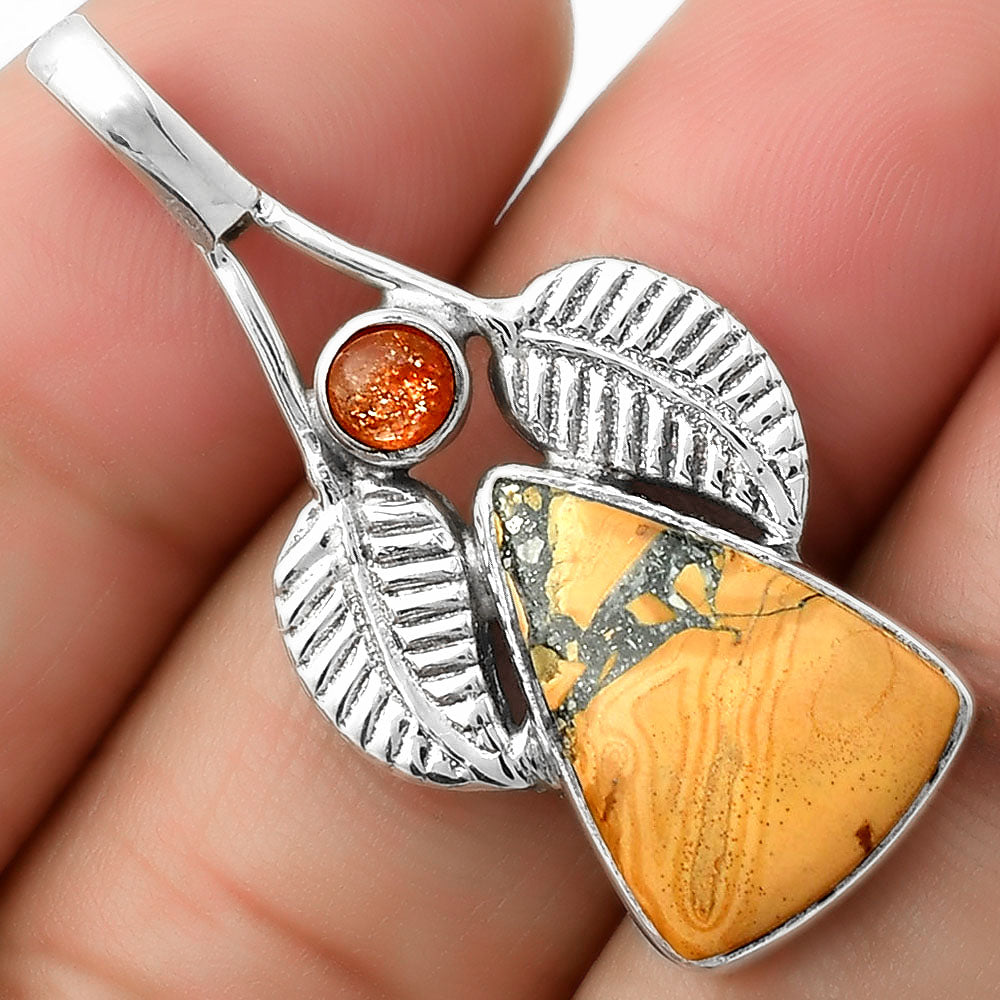 Maligano Jasper Indonesia & Sunstone Pendant P-1416 SDP111746