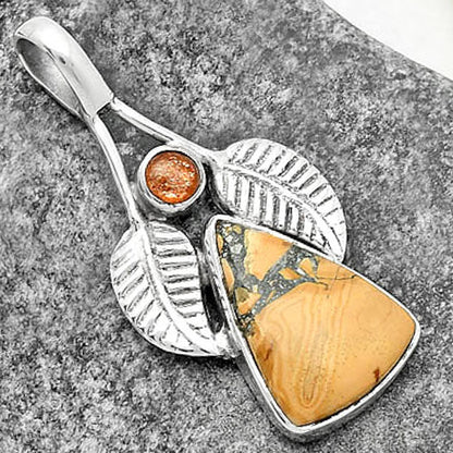 Maligano Jasper Indonesia & Sunstone Pendant P-1416 SDP111746