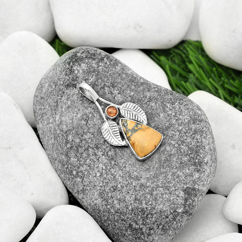 Maligano Jasper Indonesia & Sunstone Pendant P-1416 SDP111746