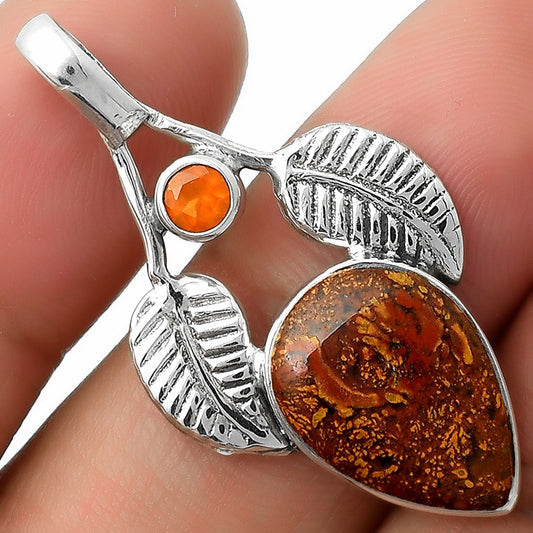 Natural Red Moss Agate & Carnelian Pendant P-1416 SDP111752
