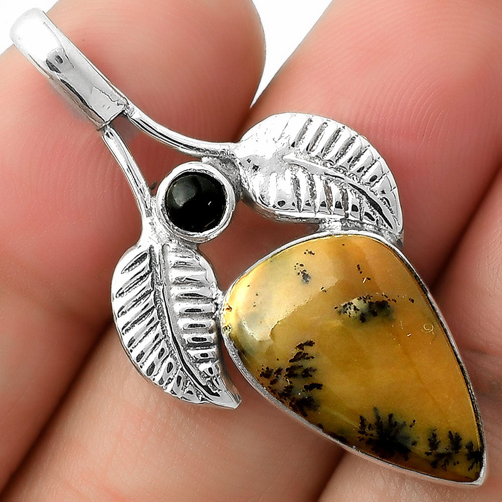 Amethyst Sage Agate & Black Onyx Pendant P-1416 SDP111762