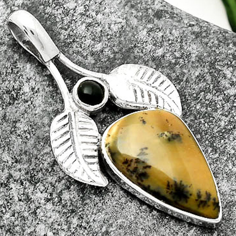 Amethyst Sage Agate & Black Onyx Pendant P-1416 SDP111762