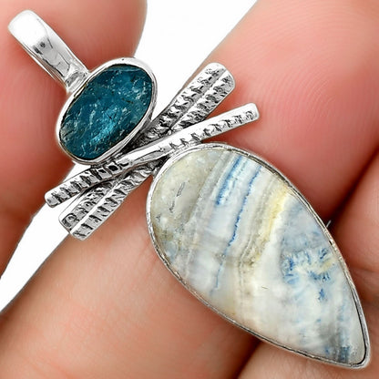 Blue Scheelite & Neon Blue Apatite Pendant P-1268 SDP111781