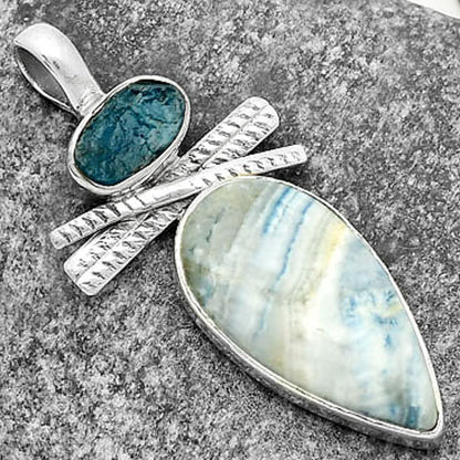 Blue Scheelite & Neon Blue Apatite Pendant P-1268 SDP111781