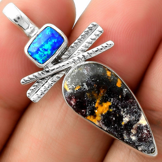 Indian Blanket Jasper & Fire Opal Pendant P-1268 SDP111782