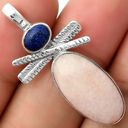 Natural Pink Scolecite & Lapis Pendant P-1268 SDP111786