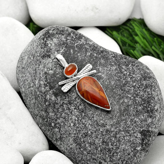 Natural Noreena Jasper & Carnelian Pendant P-1268 SDP111802