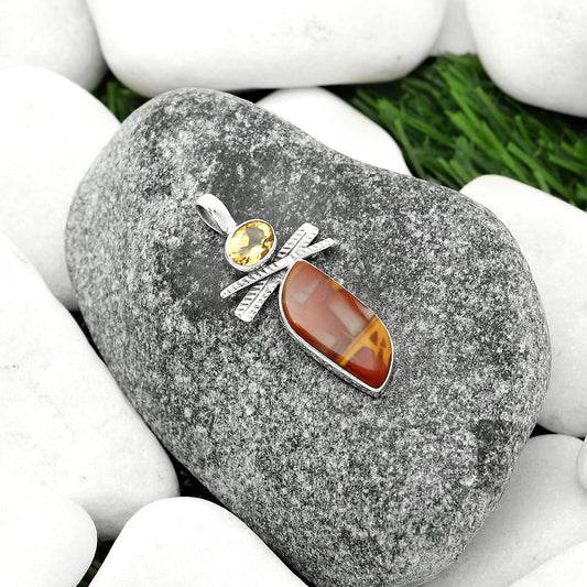 Natural Noreena Jasper & Citrine Pendant P-1268 SDP111803