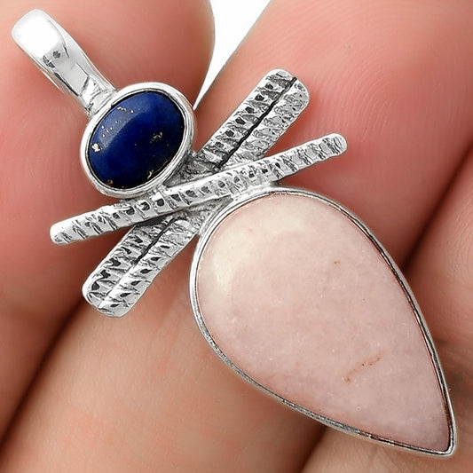 Natural Pink Scolecite & Lapis Pendant P-1268 SDP111812
