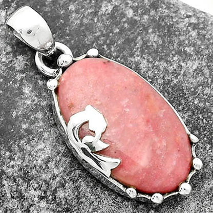 Peacock - Natural Pink Tulip Quartz Pendant P-1698 SDP111824