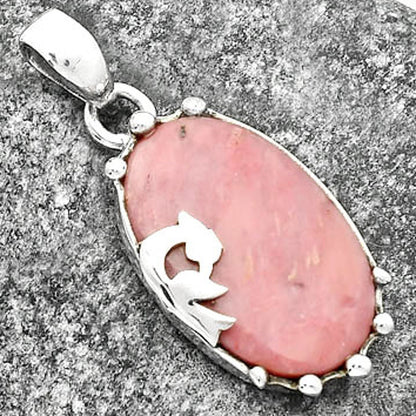 Peacock - Natural Pink Tulip Quartz Pendant P-1698 SDP111827