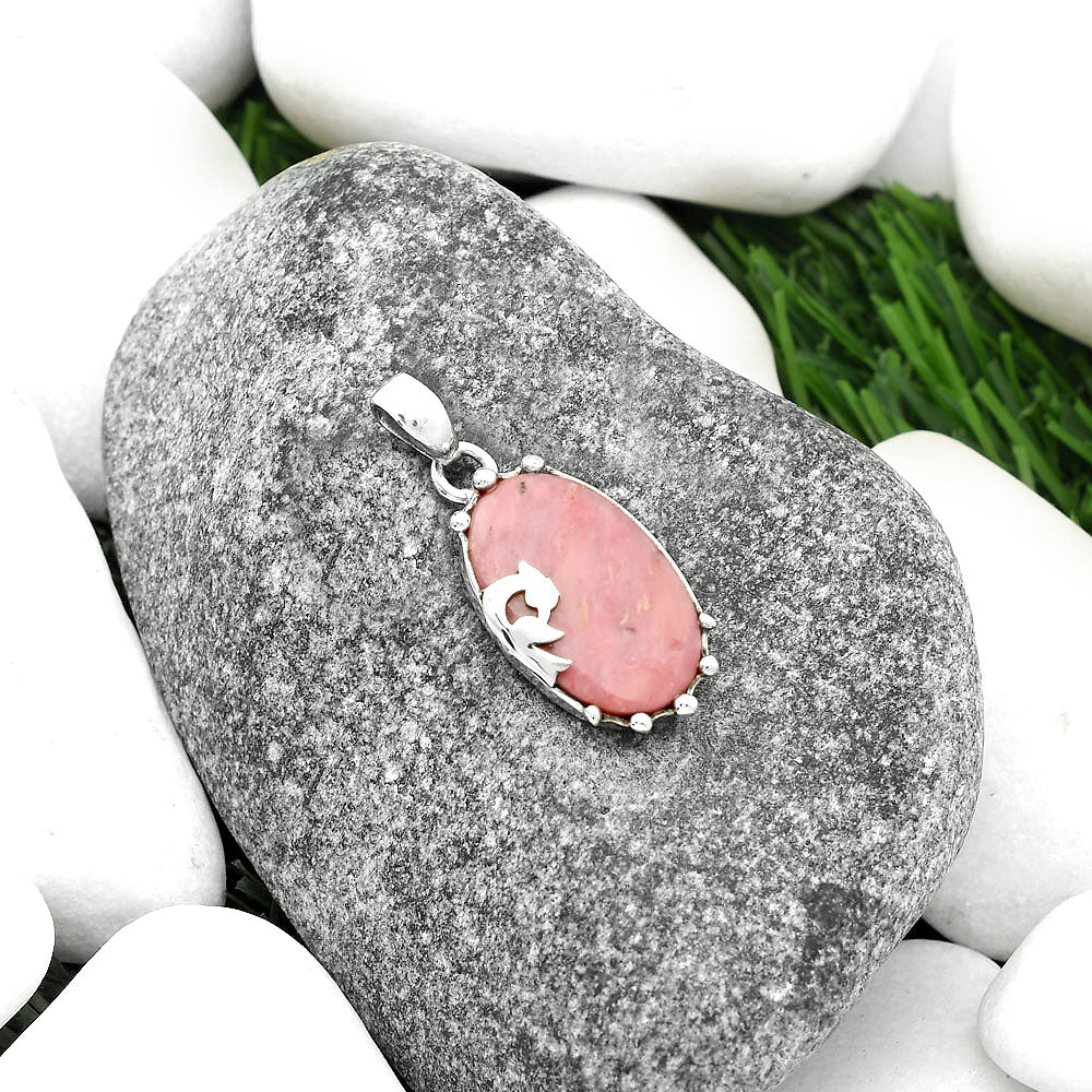 Peacock - Natural Pink Tulip Quartz Pendant P-1698 SDP111827