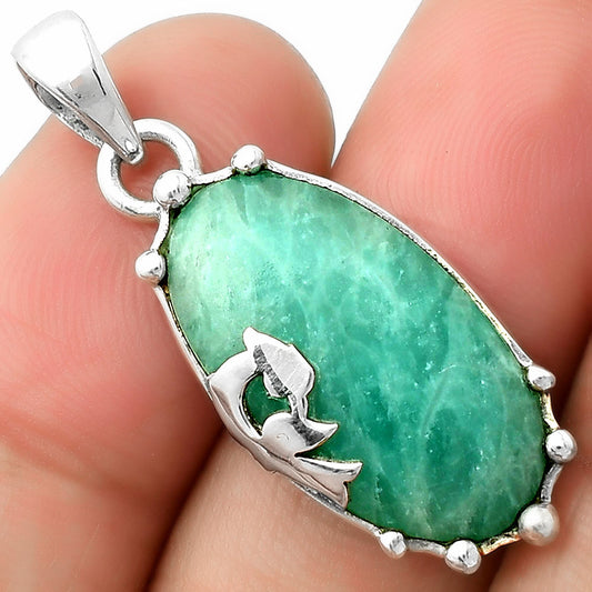 Peacock - Natural Paraiba Amazonite Pendant P-1698 SDP111832