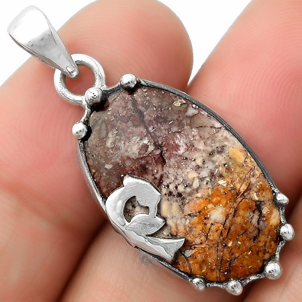 Peacock - Natural Wild Horse Jasper Pendant P-1698 SDP111838
