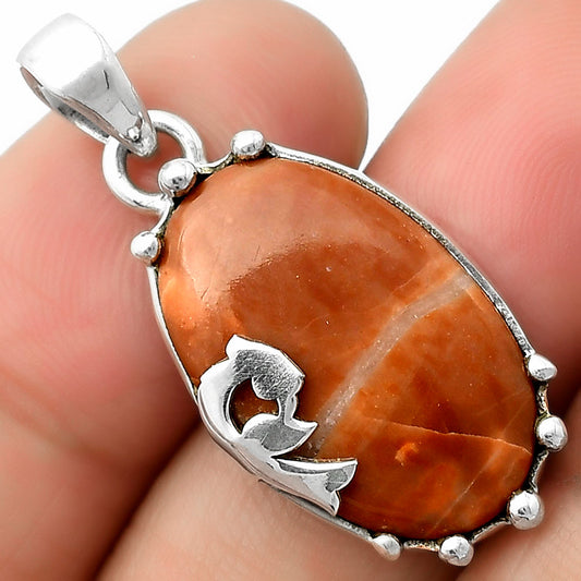 Peacock - Natural Red Mookaite Pendant P-1698 SDP111839