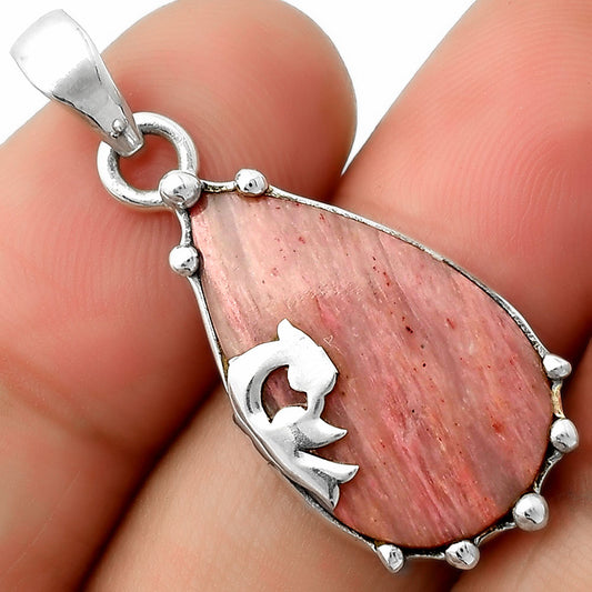 Peacock - Natural Pink Tulip Quartz Pendant P-1698 SDP111848
