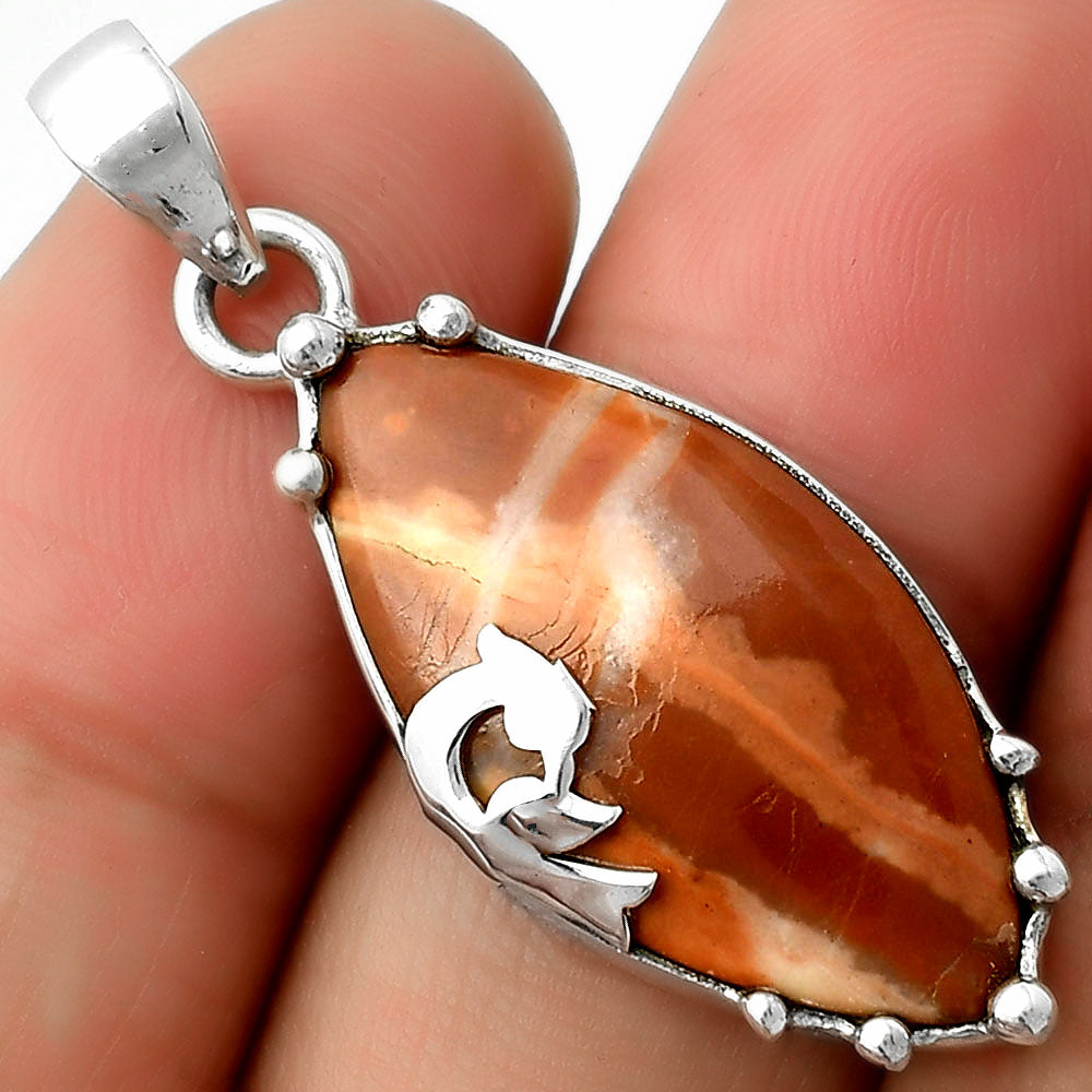 Peacock - Natural Red Mookaite Pendant P-1698 SDP111850