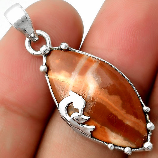 Peacock - Natural Red Mookaite Pendant P-1698 SDP111850