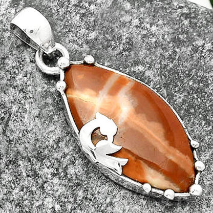 Peacock - Natural Red Mookaite Pendant P-1698 SDP111850