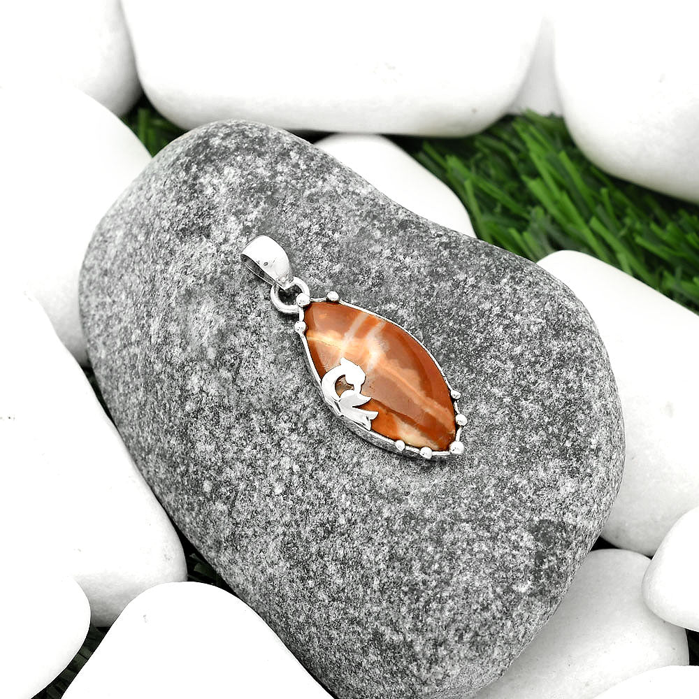 Peacock - Natural Red Mookaite Pendant P-1698 SDP111850