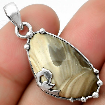 Peacock - Natural Flint Stone Pendant P-1698 SDP111857