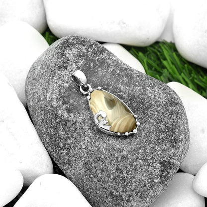 Peacock - Natural Flint Stone Pendant P-1698 SDP111857